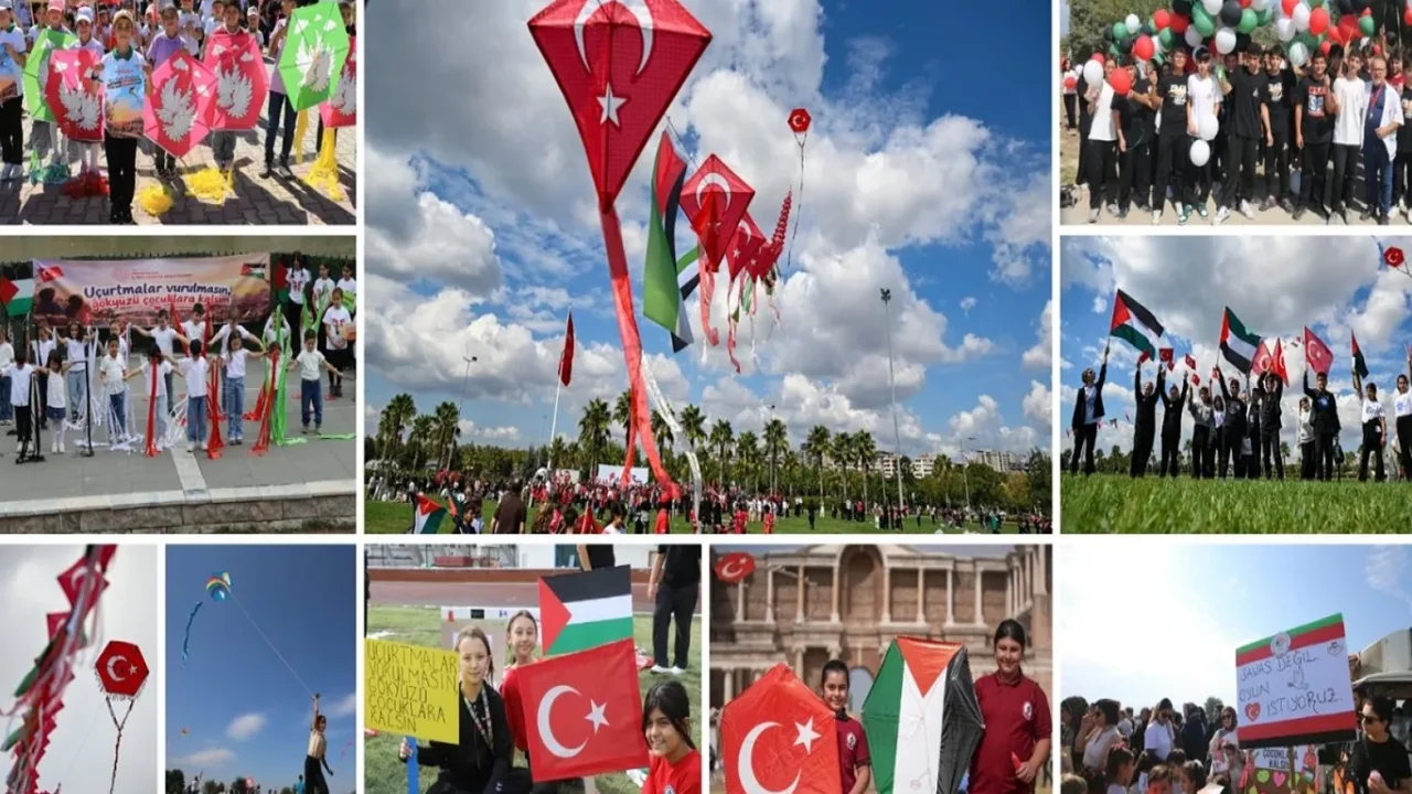 Uçurtmalar Gazzeli çocuklar için Türkiye'nin dört bir yanında gökyüzüne bırakıldı